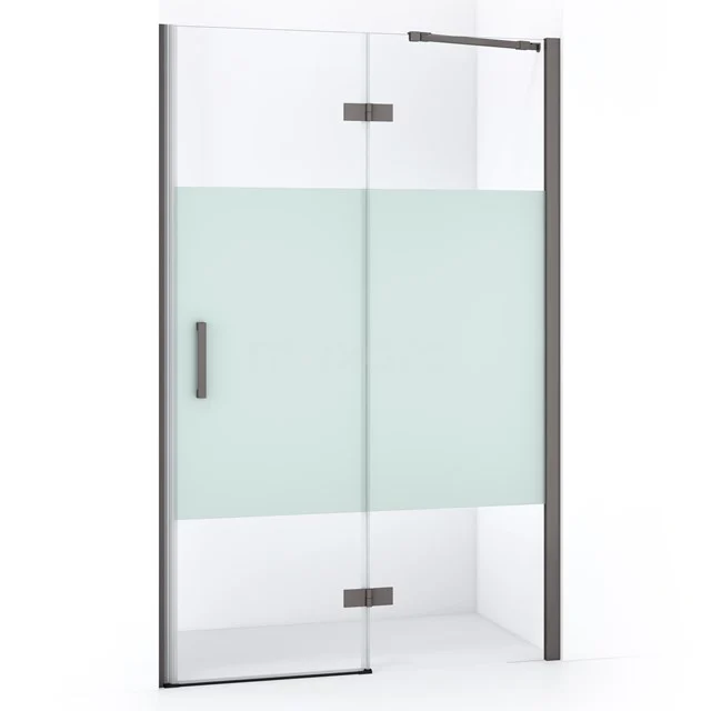 Diamond Shower door | 110 cm Black metal Clear with matt strip Pivot door DDB22651213ZMN