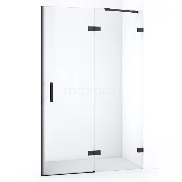 Diamond Shower door | 110 cm Black chrome Clear glass Pivot door DDB22651220BC