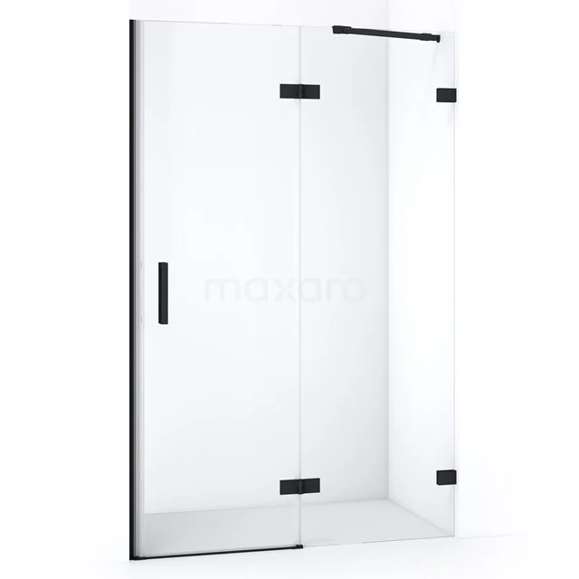 Diamond Shower door | 110 cm Matte black Clear glass Pivot door DDB22651220MB