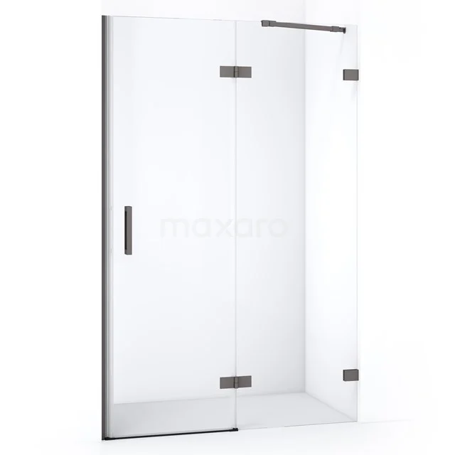 Diamond Douchedeur | 110 cm Zwart metaal Helder glas Draaideur DDB22651220ZM