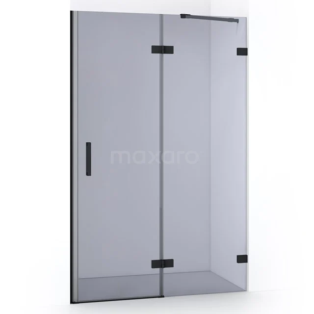 Diamond Shower door | 120 cm Matte black Smoke glass Pivot door DDB22661221MB