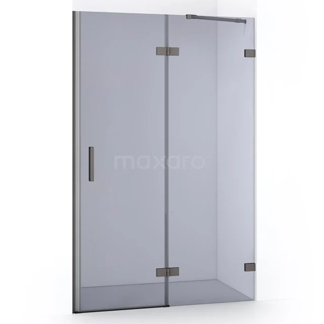 Diamond Shower door | 120 cm Black metal Smoke glass Pivot door DDB22661221ZM