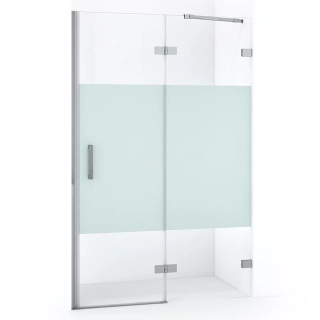 Diamond Shower door | 110 cm Chrome Clear with matt strip Pivot door DDB22651223C