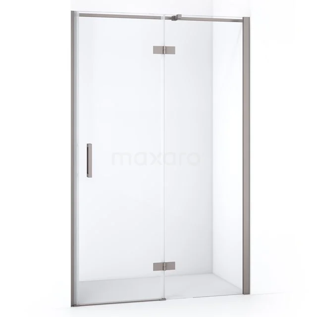 Duschtür Diamond 120cm Klares Sicherheitsglas Gebürsteter Edelstahl DDB22661310BR Glasene Duschwand mit Scharnier Tür, klare Ausführung und Aluminium Profil, ideal für ein modernes Badezimmer.