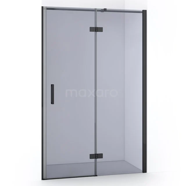 Diamond Shower door | 120 cm Black chrome Smoke glass Pivot door DDB22661311BCN