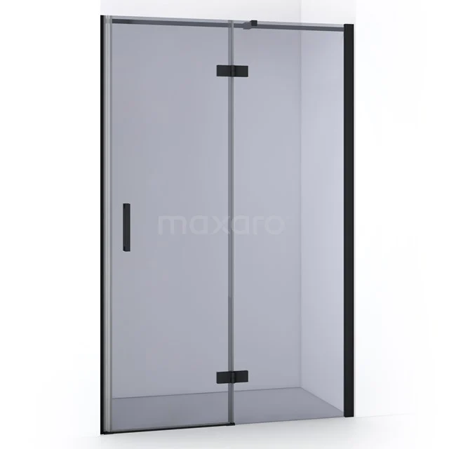 Diamond Shower door | 120 cm Matte black Smoke glass Pivot door DDB22661311MB
