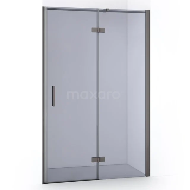 Diamond Douchedeur | 110 cm Zwart metaal Rookglas Draaideur DDB22651311ZMN