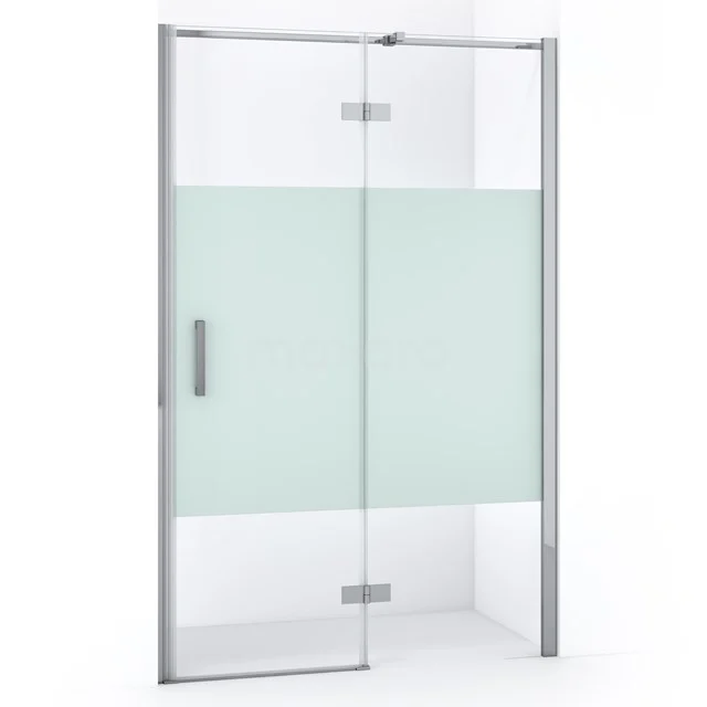 Duschtür mit Mattglas, Aluminiumrahmen und Drehtür, ideal für ein modernes Badezimmer. Perfekte Kombination aus Stil und Funktionalität.