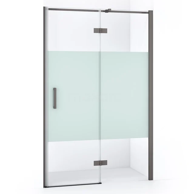 Diamond Shower door | 110 cm Black metal Clear with matt strip Pivot door DDB22651313ZMN