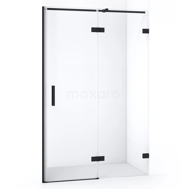 Diamond Shower door | 110 cm Matte black Clear glass Pivot door DDB22651320MB