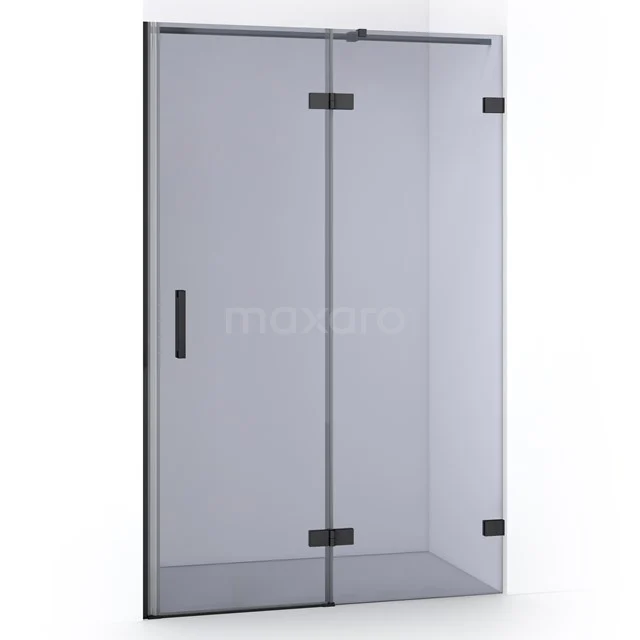 Diamond Douchedeur | 120 cm Zwart chroom Rookglas Draaideur DDB22661321BC