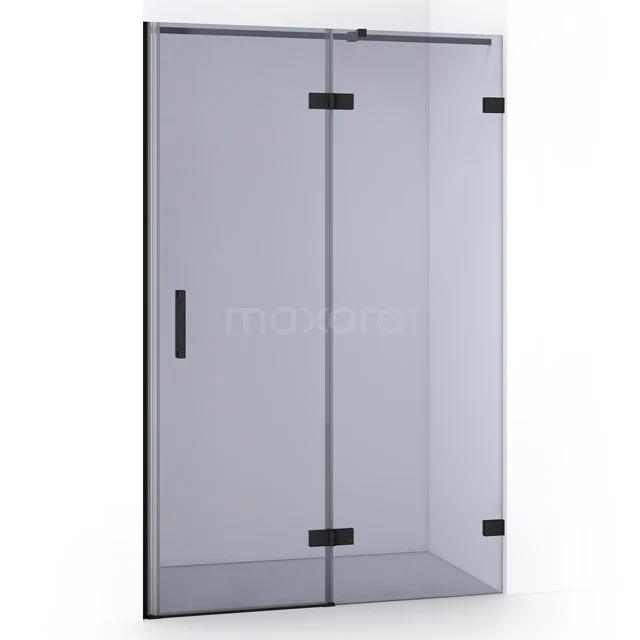 Diamond Shower door | 120 cm Matte black Smoke glass Pivot door DDB22661321MB