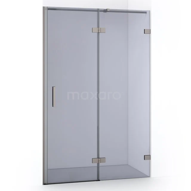 Diamond Douchedeur | 120 cm Zwart metaal Rookglas Draaideur DDB22661321ZM