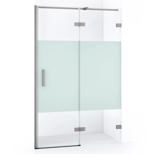 Diamond Shower door | 110 cm Black metal Clear with matt strip Pivot door DDB22651323ZM
