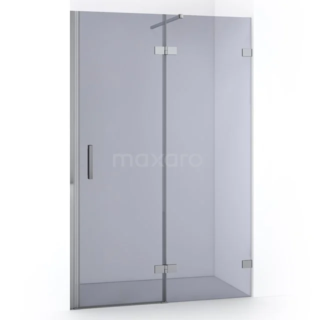 Diamond Shower door | 120 cm Chrome Smoke glass Pivot door DDB22662121C