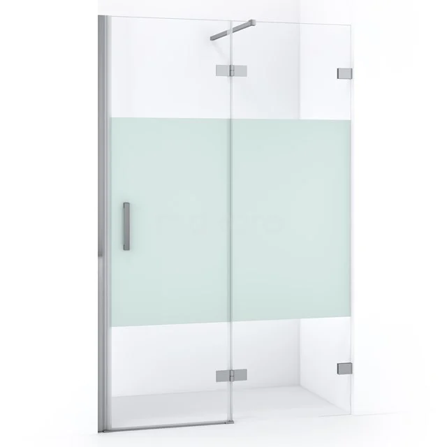 Duschtür Diamond 120cm aus klarem Sicherheitsglas mit mattem Streifen Chrom DDB22662123C Glas Duschwand mit Mattglas und Chromakzenten, ideal für moderne Bäder, minimalistisches Design.