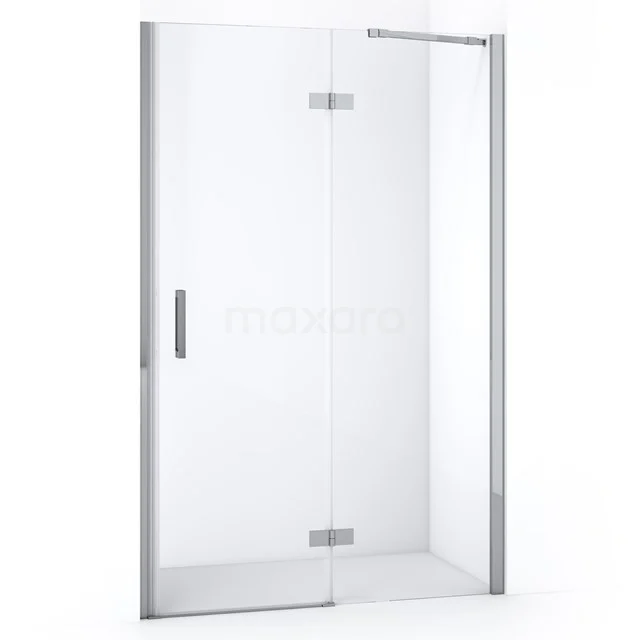 Glasene Duschtür mit schlankem Aluminiumrahmen, modernem Design und Eckmontage, perfekt für ein stilvolles Badezimmer-Upgrade.