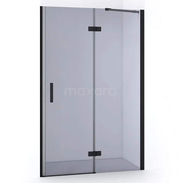 Diamond Shower door | 120 cm Matte black Smoke glass Pivot door DDB22662211MB