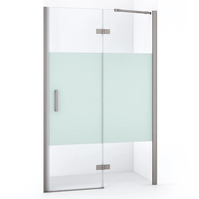 Diamond Shower door | 110 cm Stainless steel Clear with matt strip Pivot door DDB22652213BR