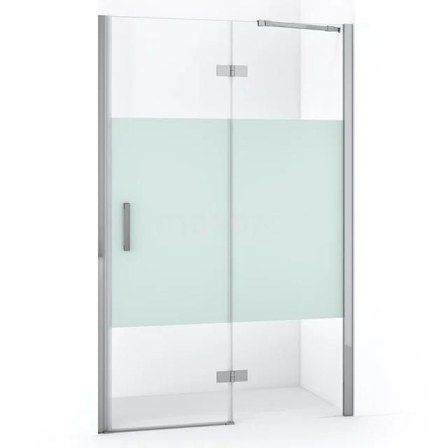 Diamond Shower door | 120 cm Chrome Clear with matt strip Pivot door DDB22662213C