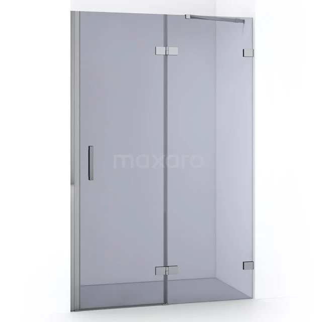 Diamond Shower door | 120 cm Chrome Smoke glass Pivot door DDB22662221C