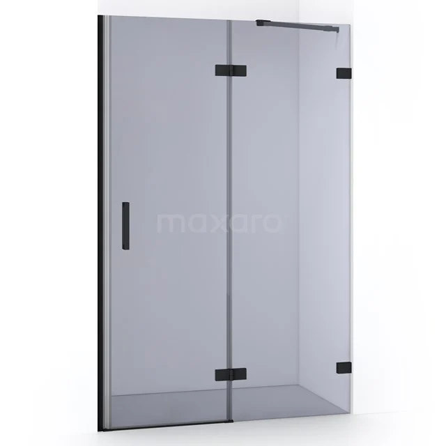 Diamond Shower door | 120 cm Matte black Smoke glass Pivot door DDB22662221MB