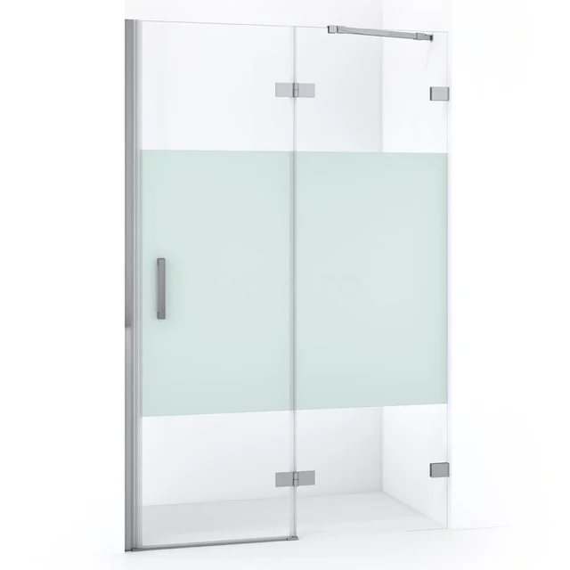 Diamond Shower door | 110 cm Chrome Clear with matt strip Pivot door DDB22652223C