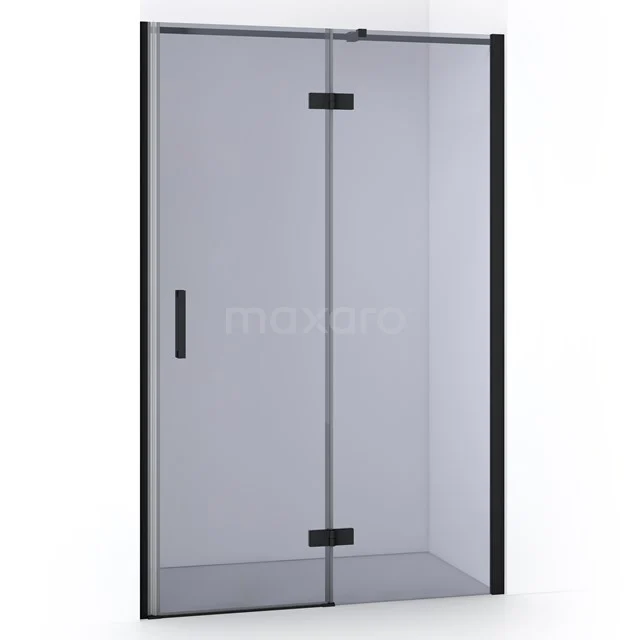 Diamond Shower door | 110 cm Matte black Smoke glass Pivot door DDB22652311MB