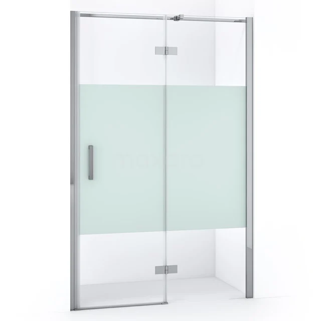 Diamond Shower door | 110 cm Chrome Clear with matt strip Pivot door DDB22652313C