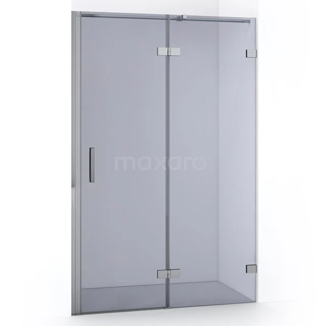 Diamond Shower door | 120 cm Chrome Smoke glass Pivot door DDB22662321C