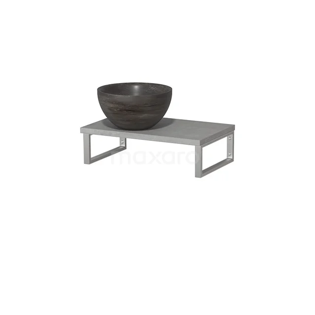 Grey Concrete Basin with dark brown bowl, sleek design, ideal for modern bathrooms.