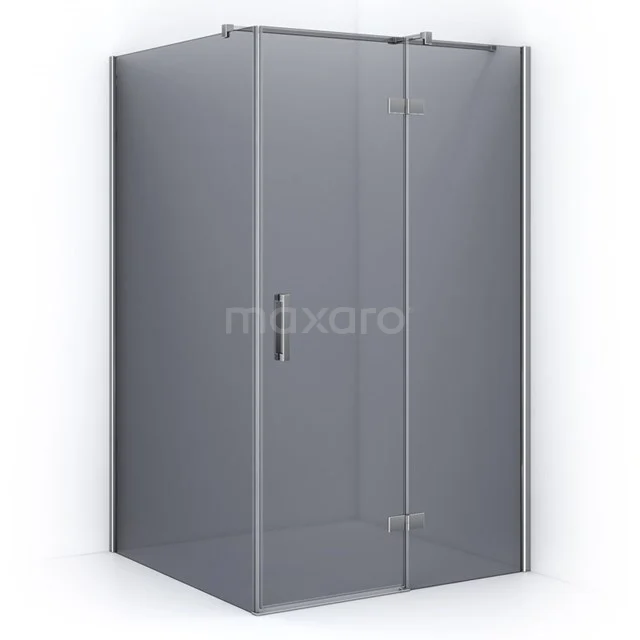 Diamond Shower cabin | 110x110 cm Chrome Smoke glass Pivot door Square CDB226511311C Shower enclosure square, transparent glass, aluminium profiles, sliding door, suitable for modern bathroom design.
