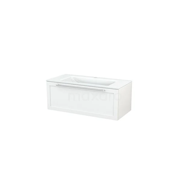 White hanging bathroom unit with drawers, modern design from the Nova series, made of high-quality MDF.