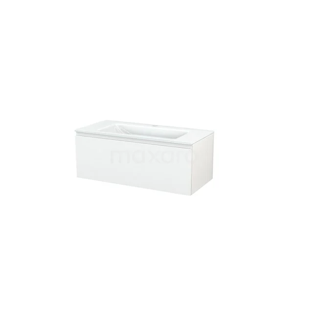 White bathroom cabinet with drawers, high-gloss finish, sleek design; ideal for modern bathrooms and compact storage.