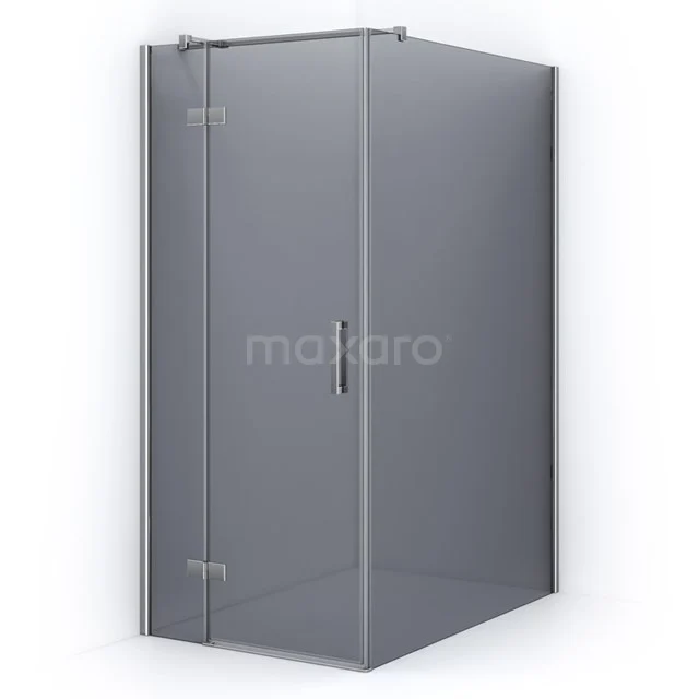 Glas Duschkabine mit Eckeinstieg, klarem Sicherheitsglas, minimalistischem Design und Edelstahl-Elementen für moderne Bäder.