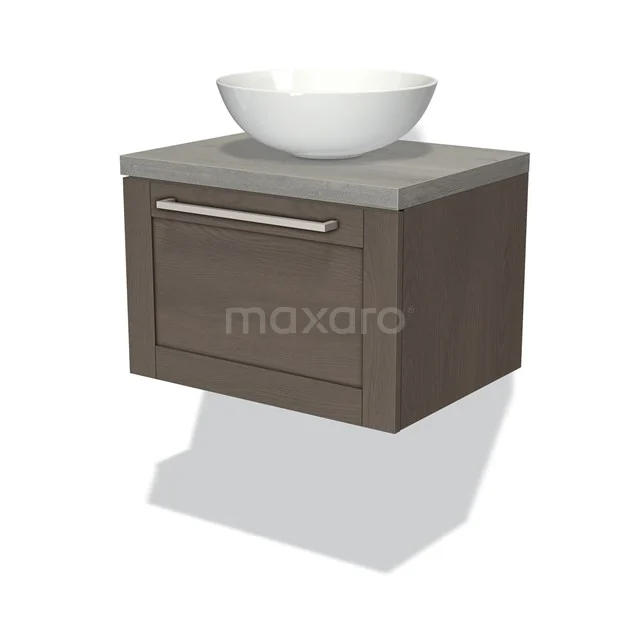Wooden bathroom unit with grey Basin worktop, white basin worktop and drawers; stylish design for a modern bathroom.