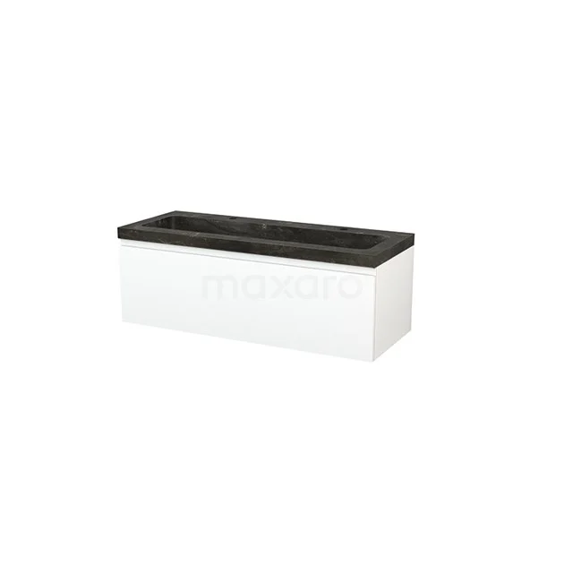 White rectangular bathroom mirror cabinet with black top, modern design, ideal for stylish bathroom storage solutions.