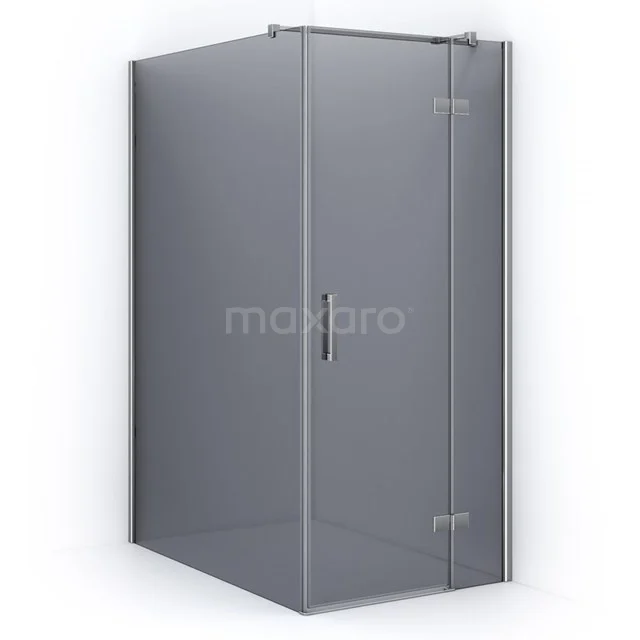 Pearl Shower cabin | 140x90 cm Chrome Smoke glass Pivot door Rectangle CPB1463321C Corner shower cabin made of clear glass with aluminium profiles, ideal for modern bathroom design.