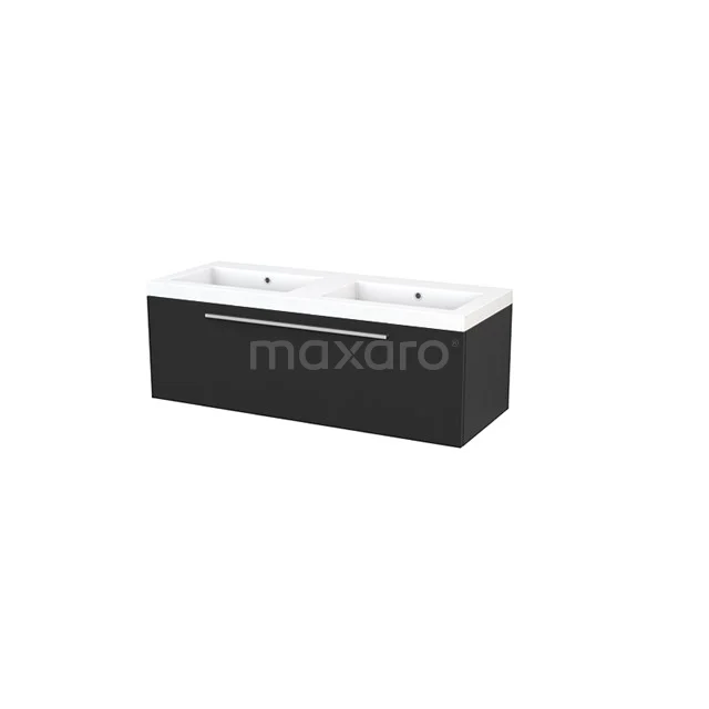 Modulo+ Badkamermeubel met wastafel | 120 cm Carbon Vlak front Mineraalmarmer 1 lade BMP002170