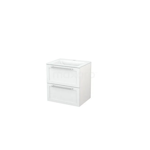 White bathroom unit with two drawers, clean design, perfect for a modern bathroom, made of high-quality materials.