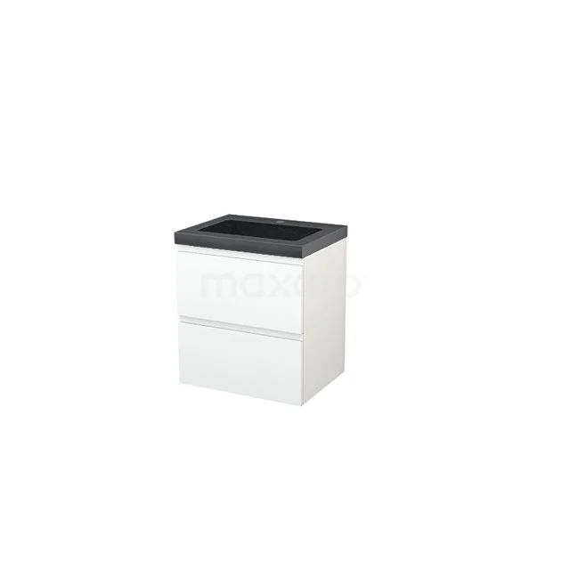 White bathroom unit with black vanity units with basin, modern design, compact size, ideal for small bathrooms.