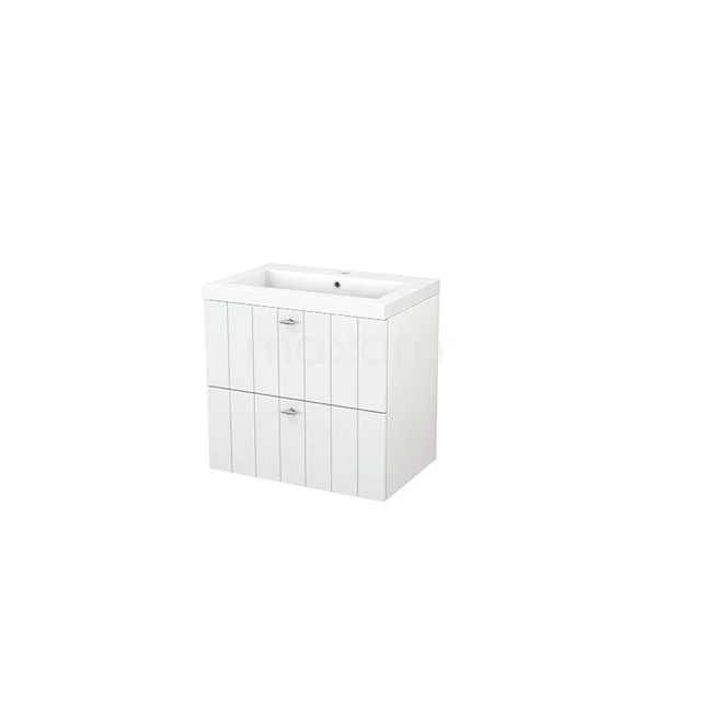 White Bathroom unit with two soft-close drawers, modern panel design; ideal for stylish storage space in the bathroom.
