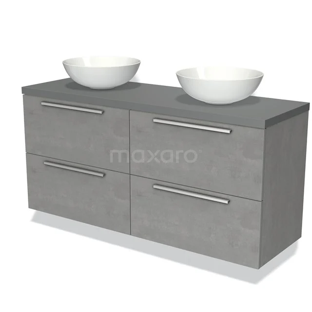 Grey bathroom unit with vanity units with basin, modern look, smooth finish and spacious drawers for bathroom storage.