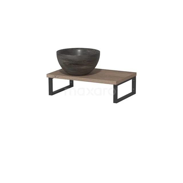 Modulo Pico Basin worktop with basin | 41 cm Mid brown oak Blue stone Natural stone TMK01-00408