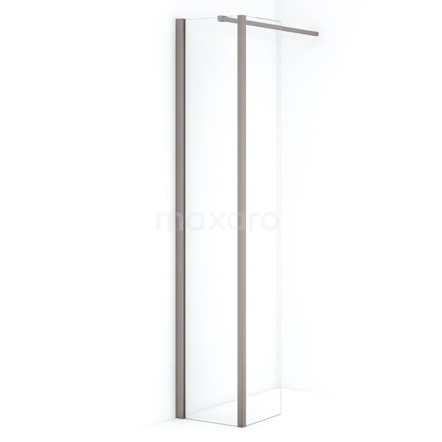 Diamond Walk-in shower | 40 cm Stainless steel Clear glass Fixed wall with side panel IDC0403110BRN