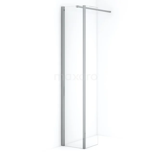 Diamond Walk-in shower | 40 cm Chrome Clear glass Fixed wall with side panel IDC0403110CN