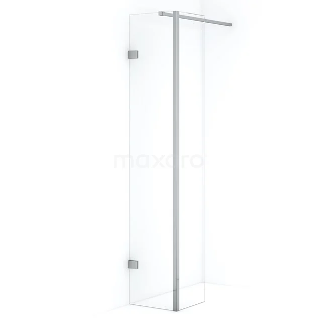 Transparente Glastür Duschwand mit Aluminium Profil, minimalistisches Design für ein modernes Badezimmer.