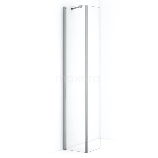 Schlanker weißer hoher Badschrank mit silberfarbigem Haltegriff, modernes Design und glänzender Oberfläche.