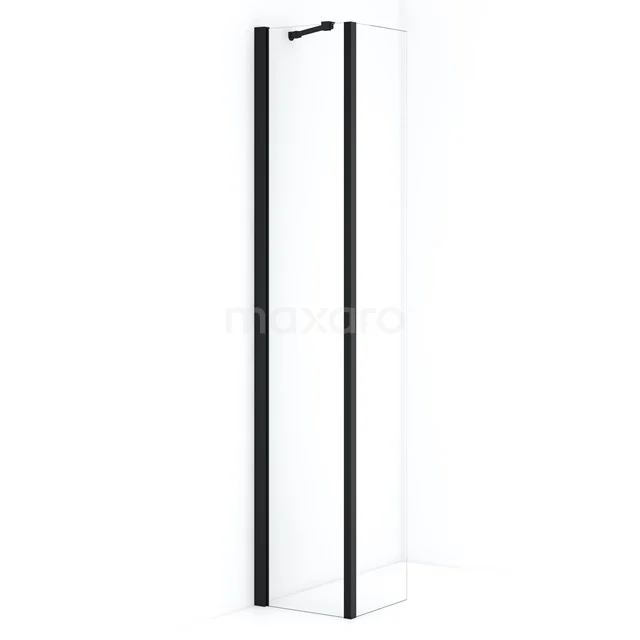 Diamond Inloopdouche | 40 cm Mat zwart Helder glas Vaste wand met zijwand IDC0403210MBN