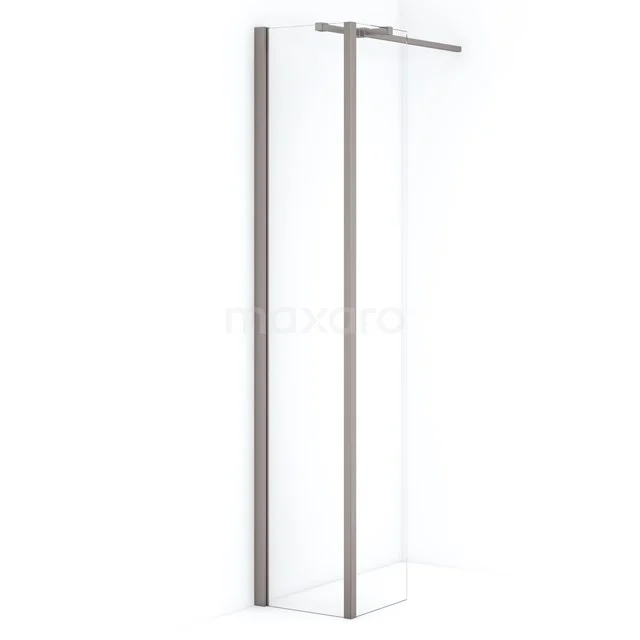 Diamond Walk-in shower | 40 cm Stainless steel Clear glass Fixed wall with side panel IDC0403310BRN